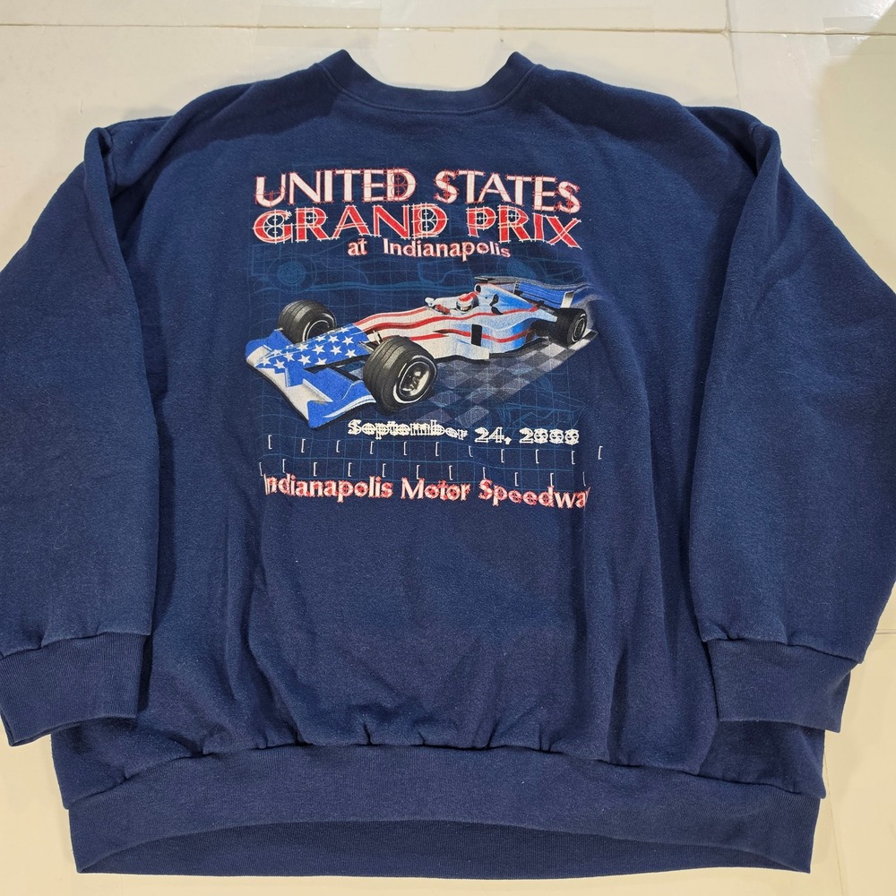 Vintage Logo Athletic 2000 US Grand Prix Indianapolis Sweatshirt Navy Mens 2XL